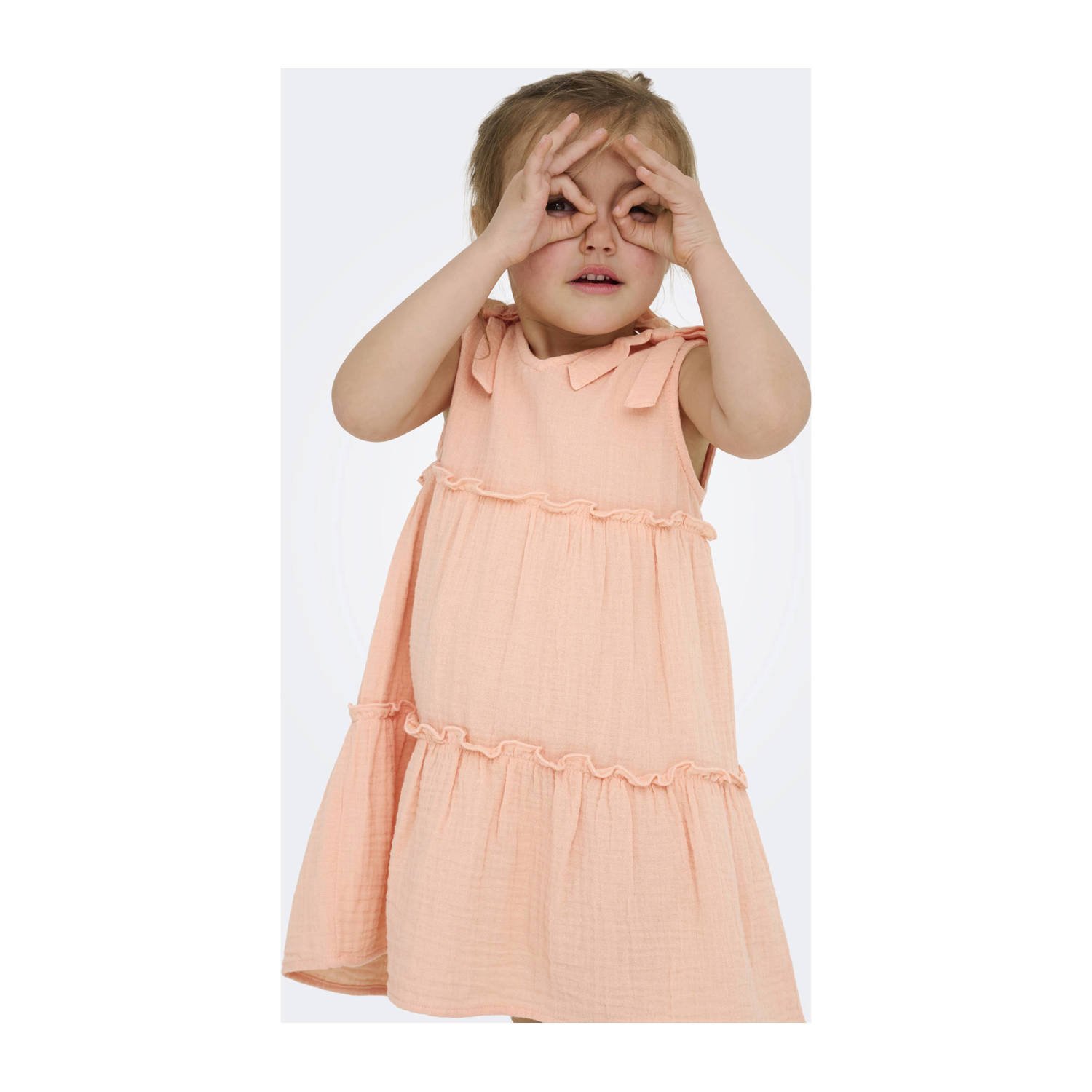 ONLY KIDS MINI zomerjurk zalm