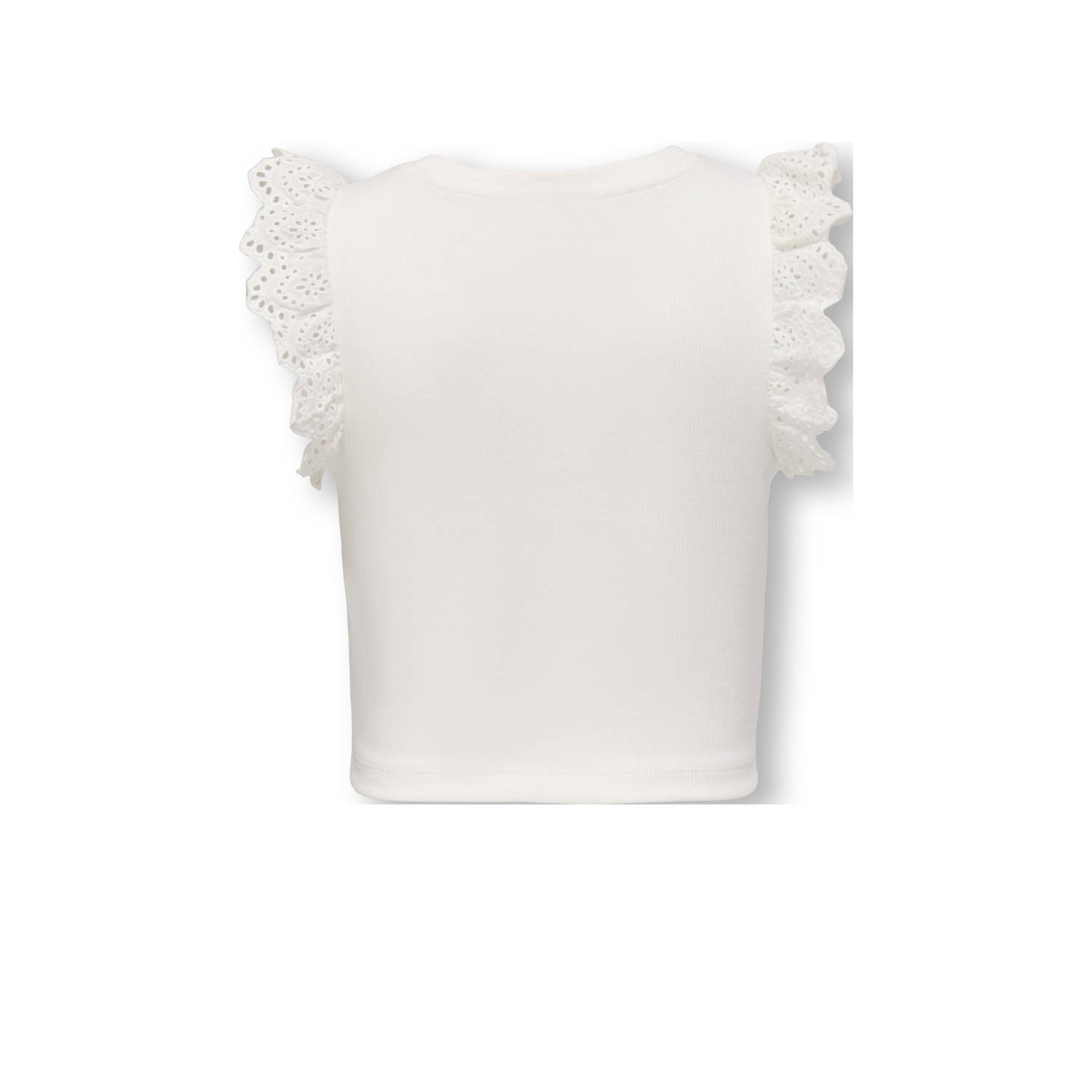 ONLY KIDS MINI mouwloze top wit broderie