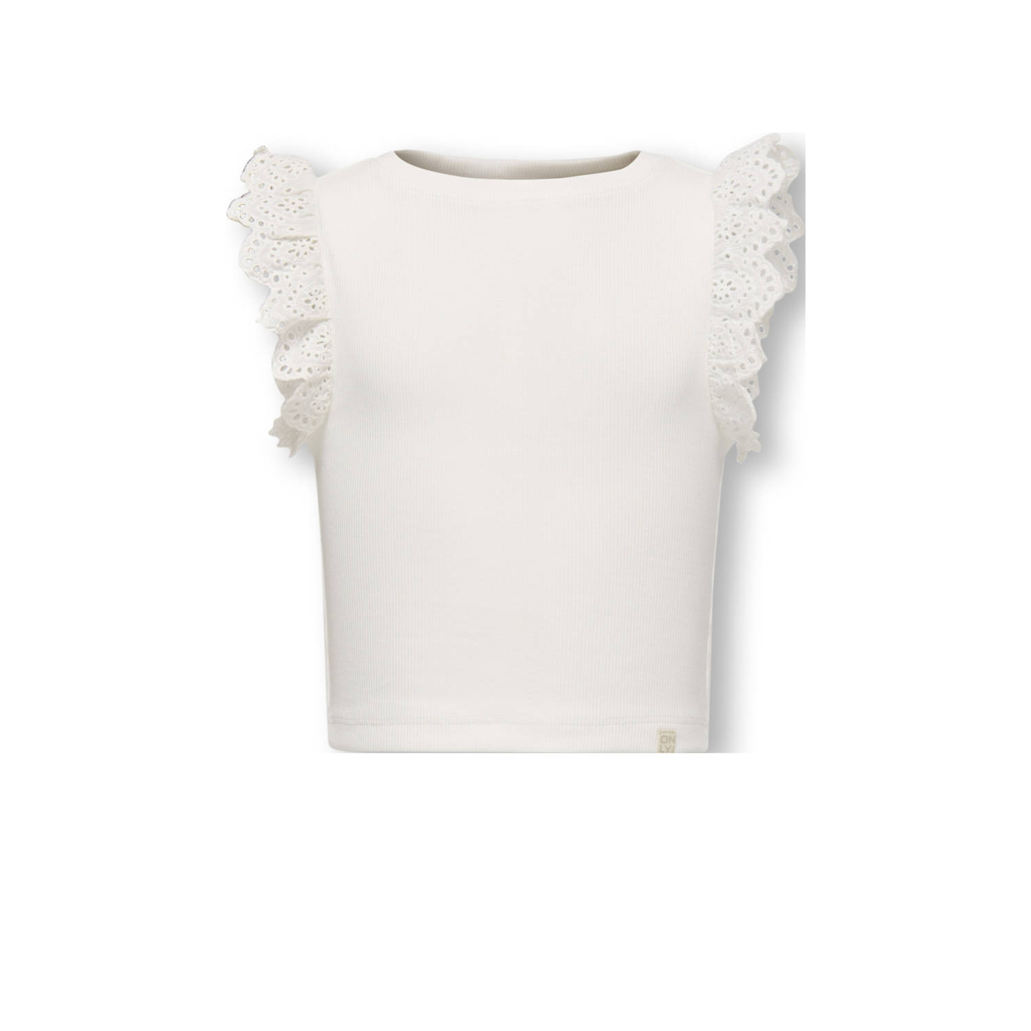 ONLY KIDS MINI mouwloze top wit broderie