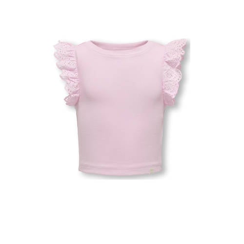 KIDS ONLY MINI mouwloze top lichtroze broderie afbeelding