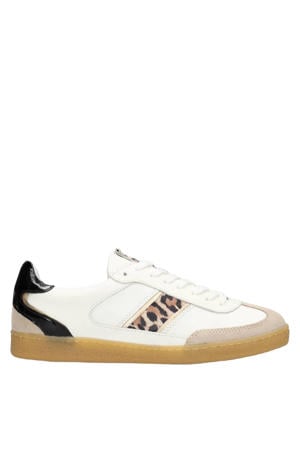 Polaro leren sneakers wit/panter