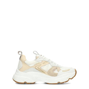   leren sneakers wit/beige