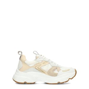 leren sneakers wit/beige