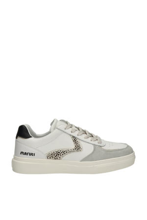 Dario  leren sneakers wit