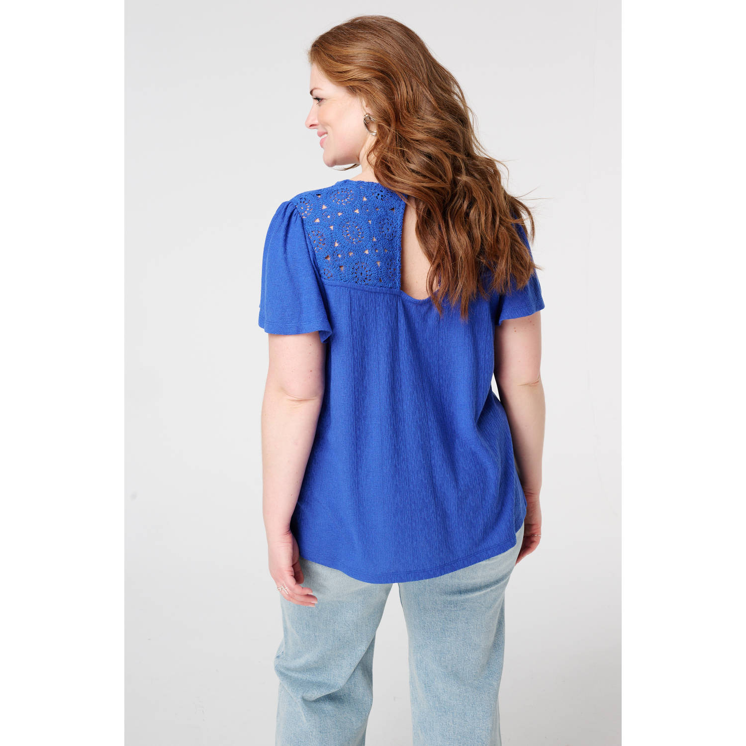MS Mode top blauw ajour