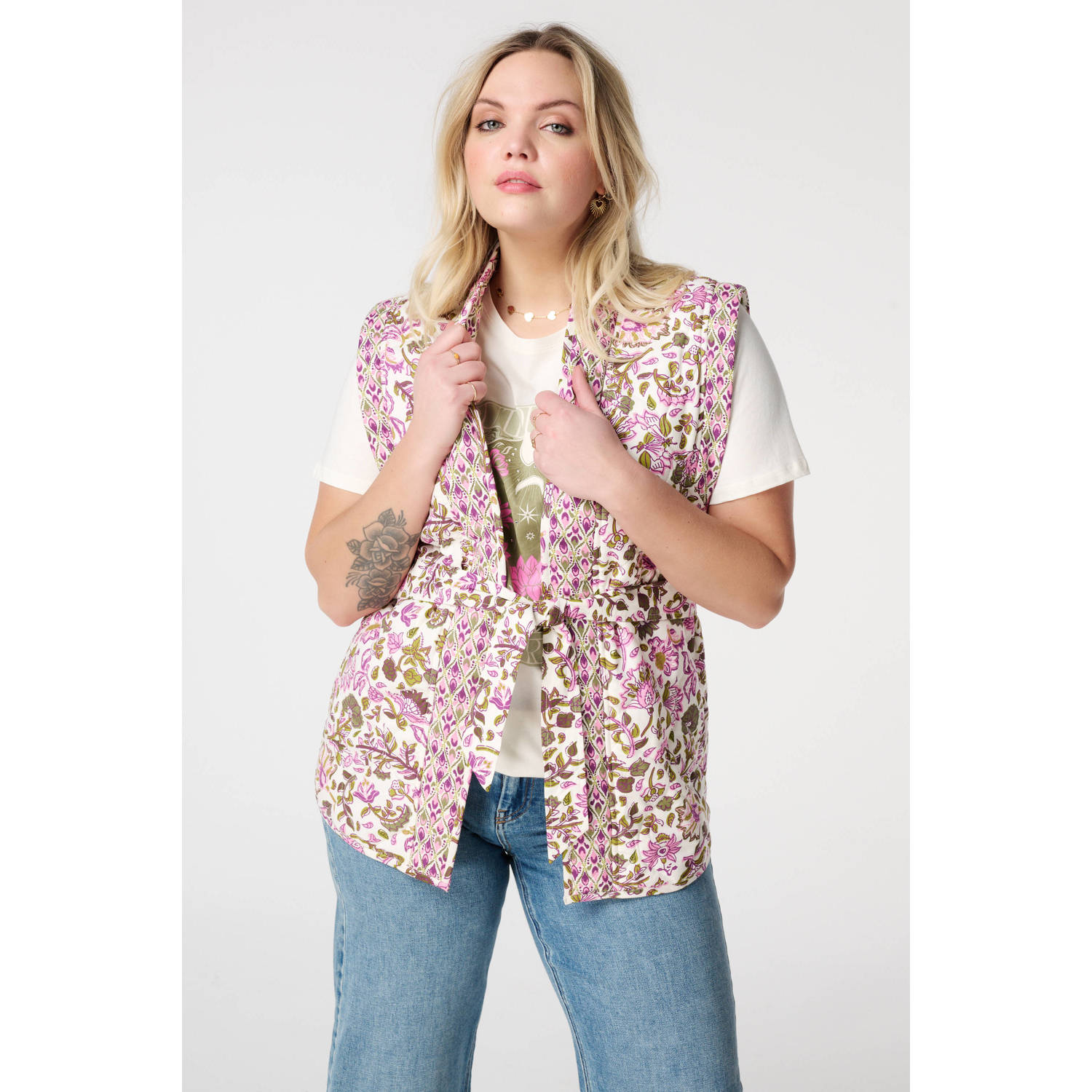 MS Mode gilet roze