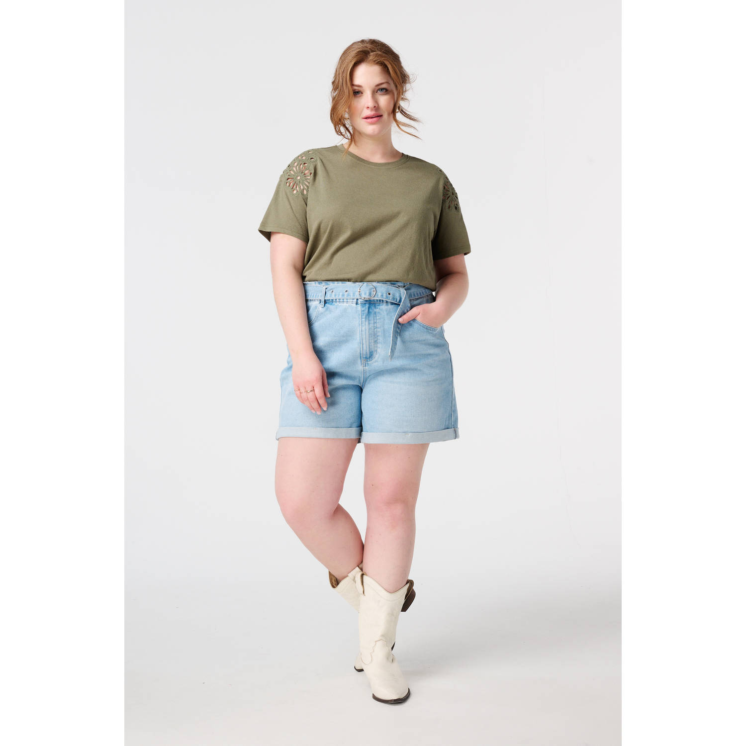 MS Mode top kaki crochet