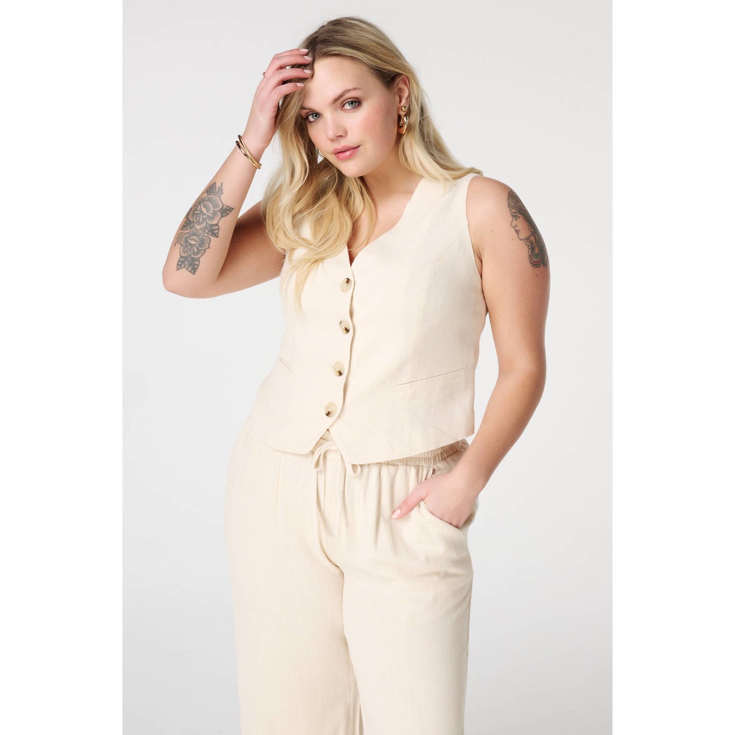 MS Mode gilet ecru