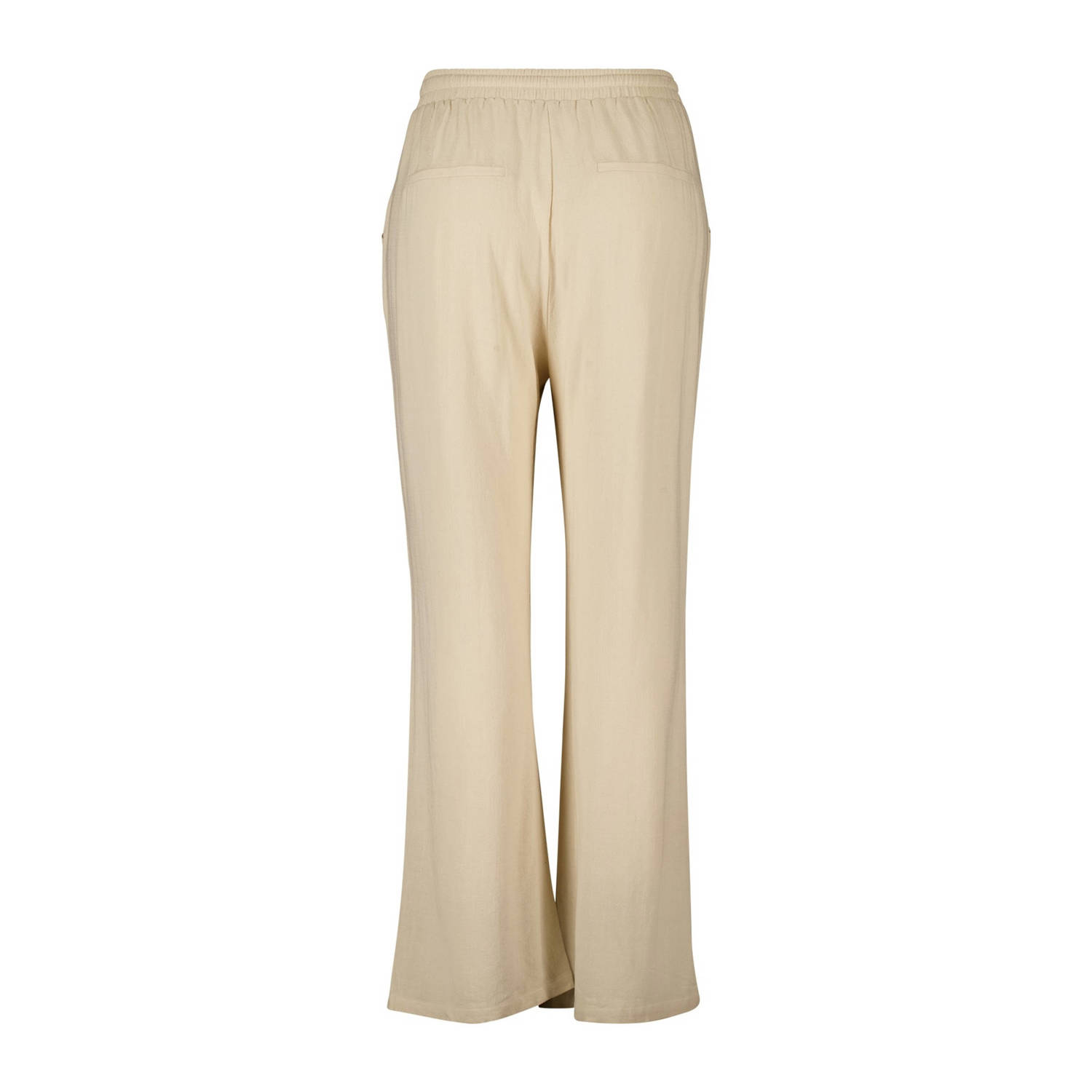 MS Mode wide leg regular waist casual broek crème