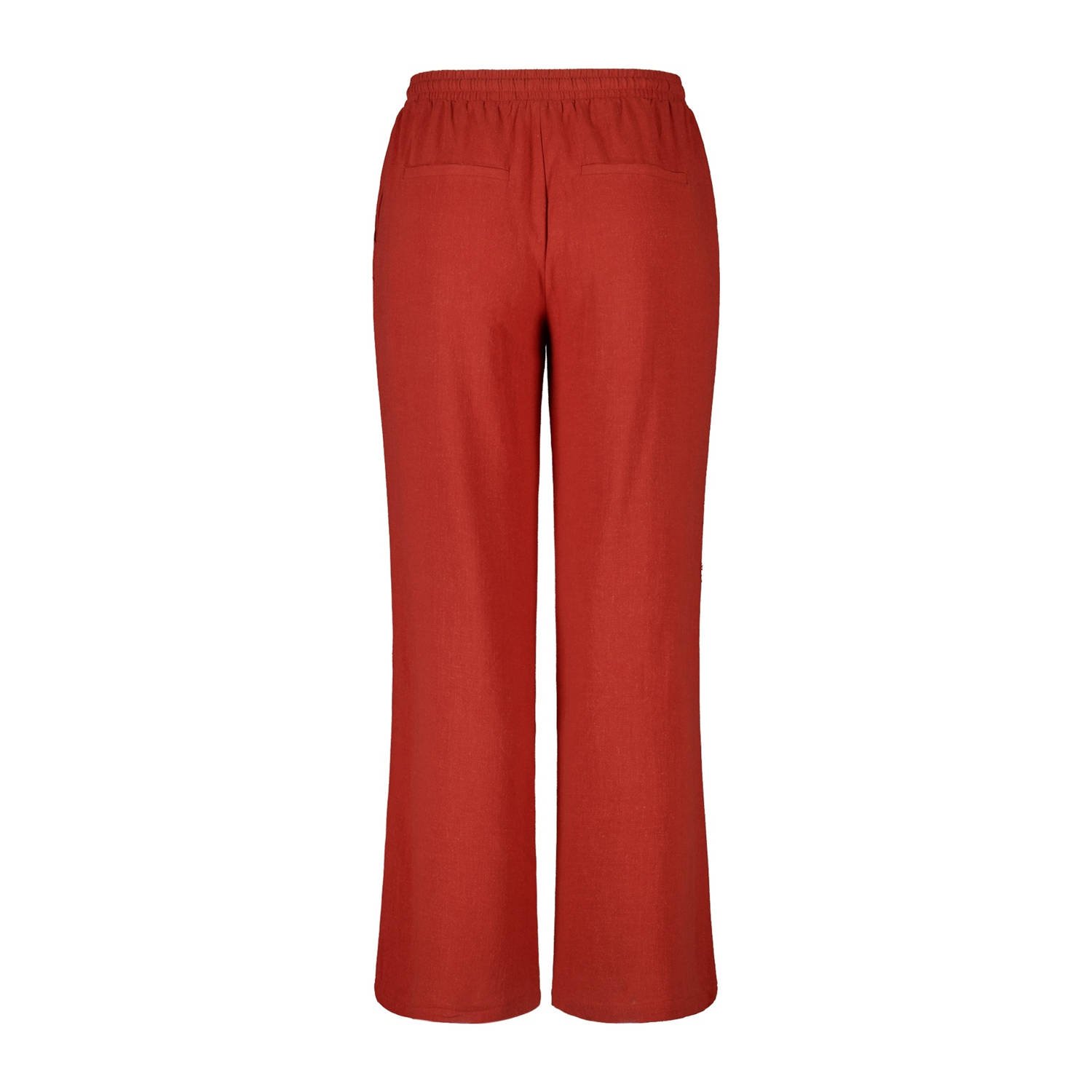 MS Mode wide leg regular waist casual broek rood