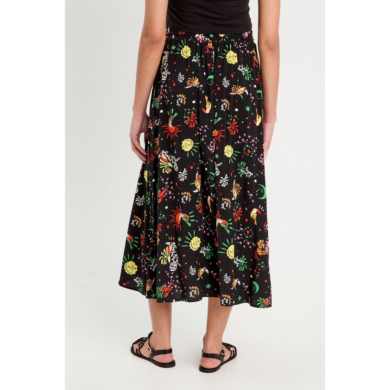 Cache midi rok zwart