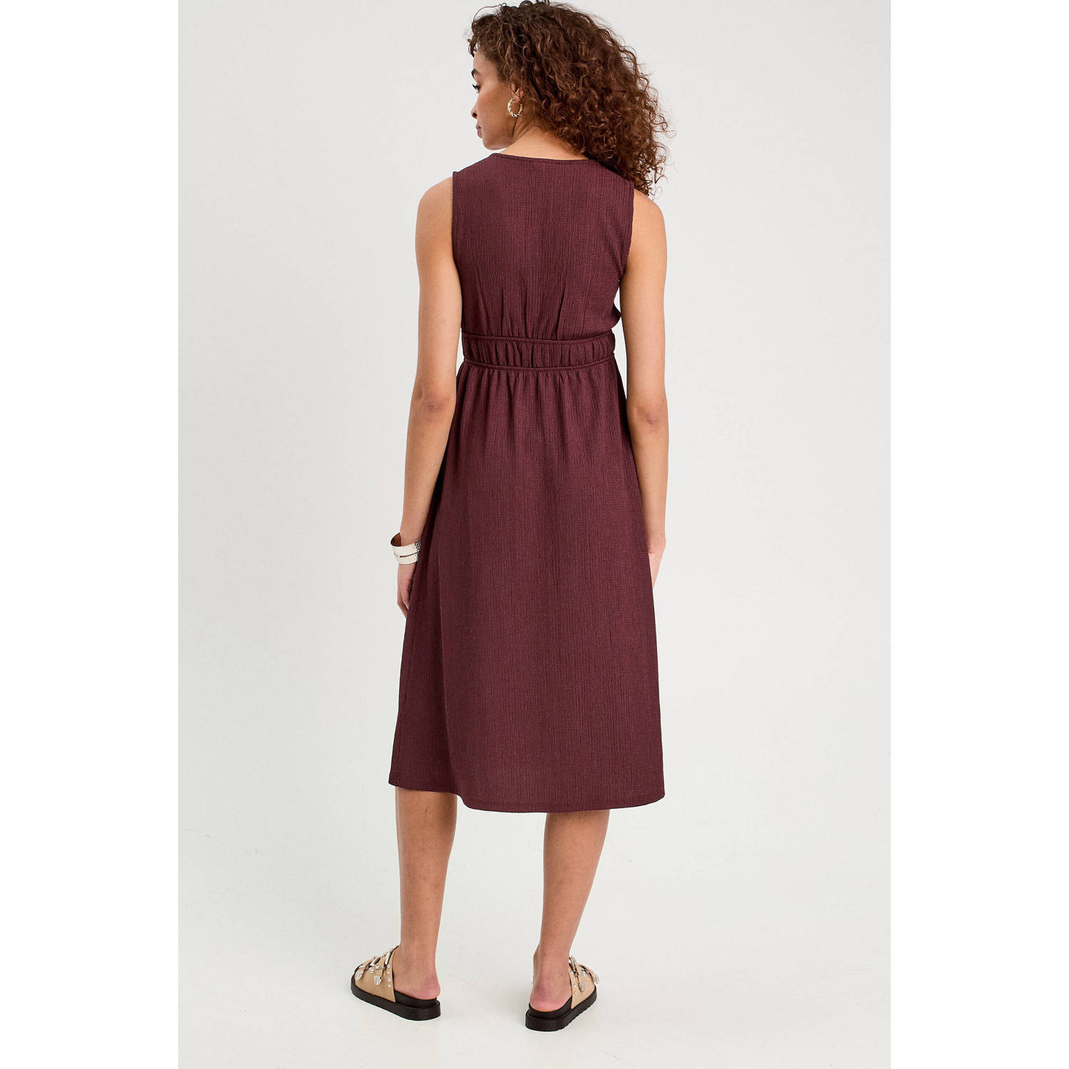 Cache midi jurk donkerrood