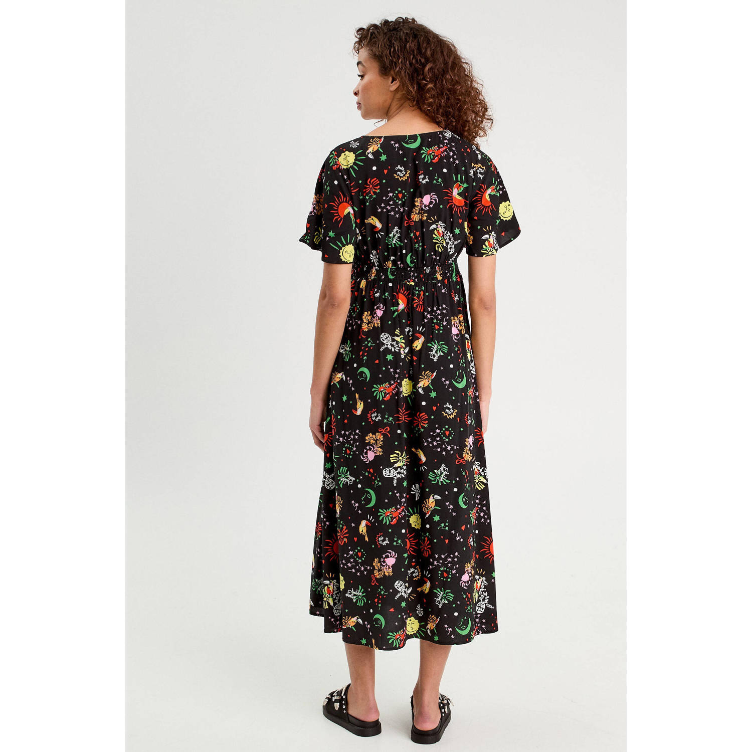 Cache midi jurk zwart