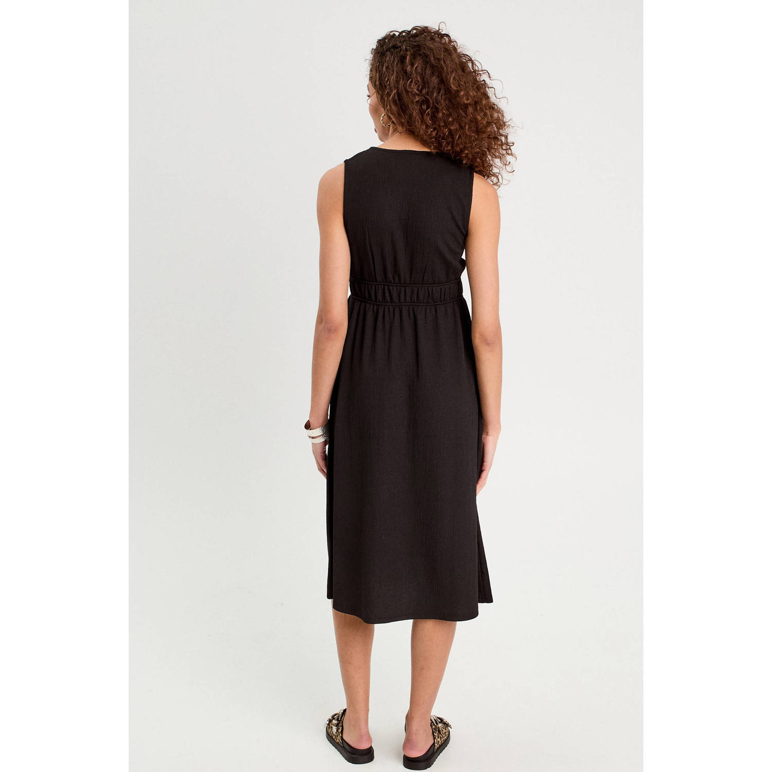 Cache midi jurk zwart