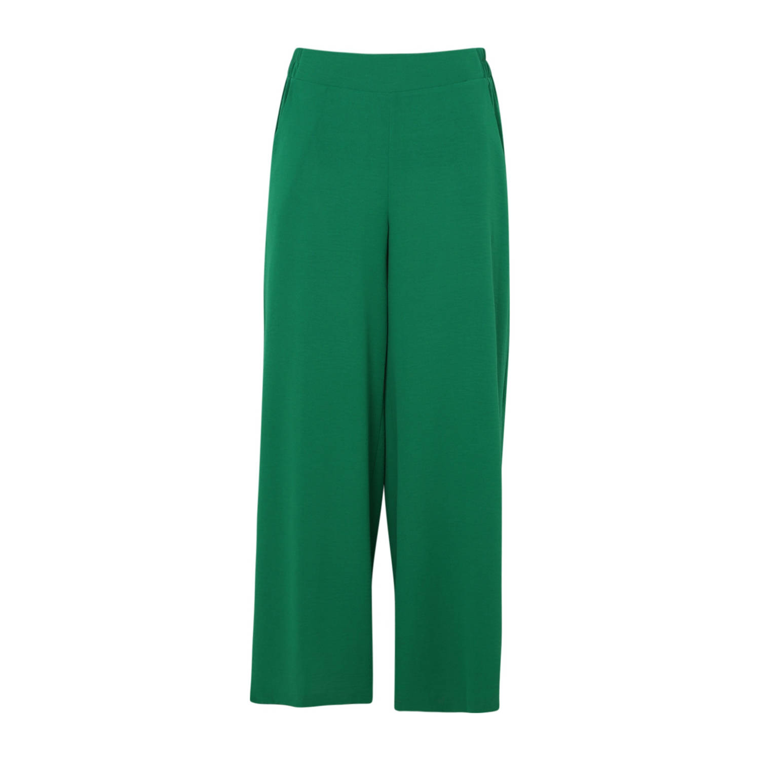Paprika wide leg regular waist broek groen