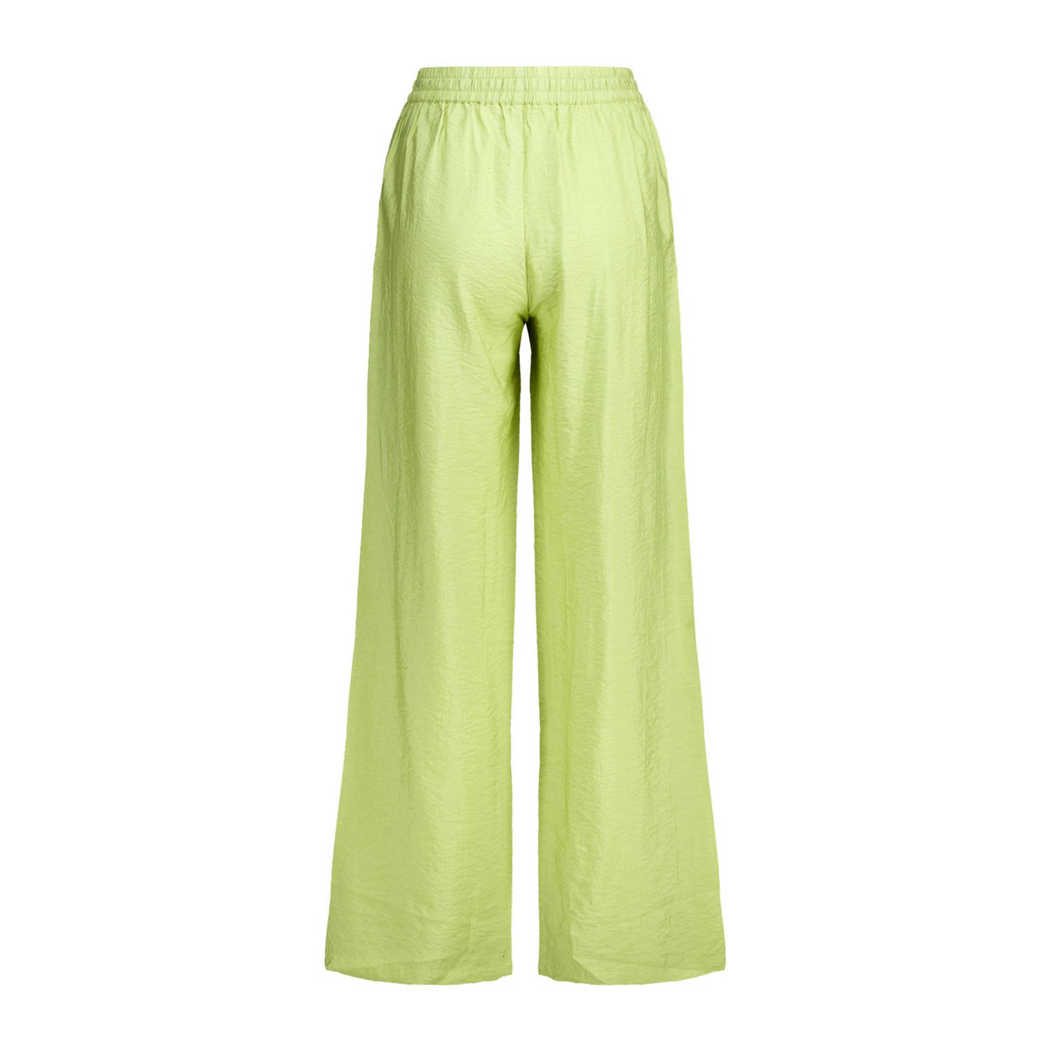 America Today wide leg high waist casual broek limegroen