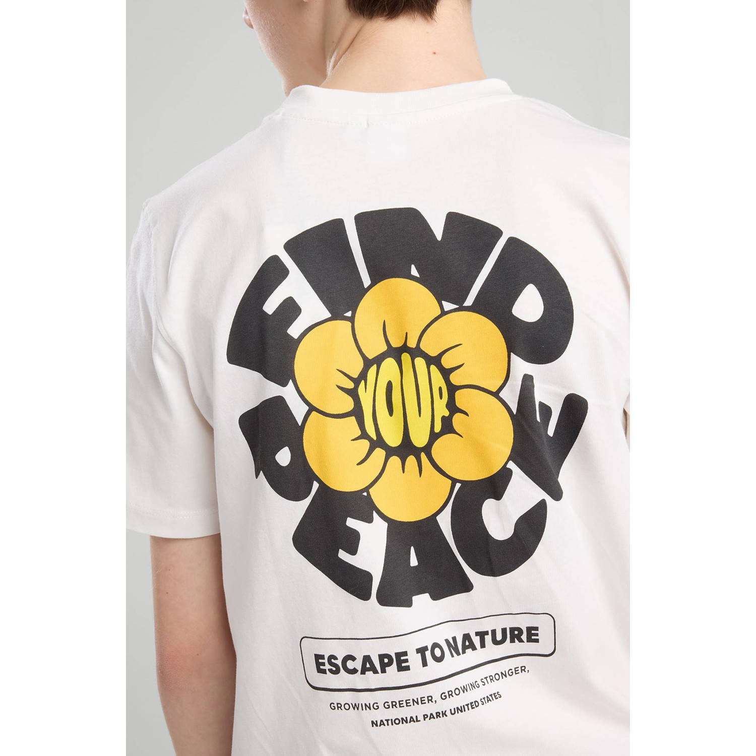 America Today T-shirt wit zwart geel