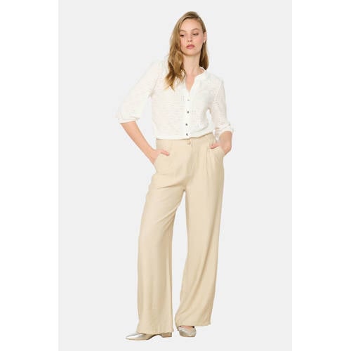 LOLALIZA wide leg regular waist pantalon beige afbeelding