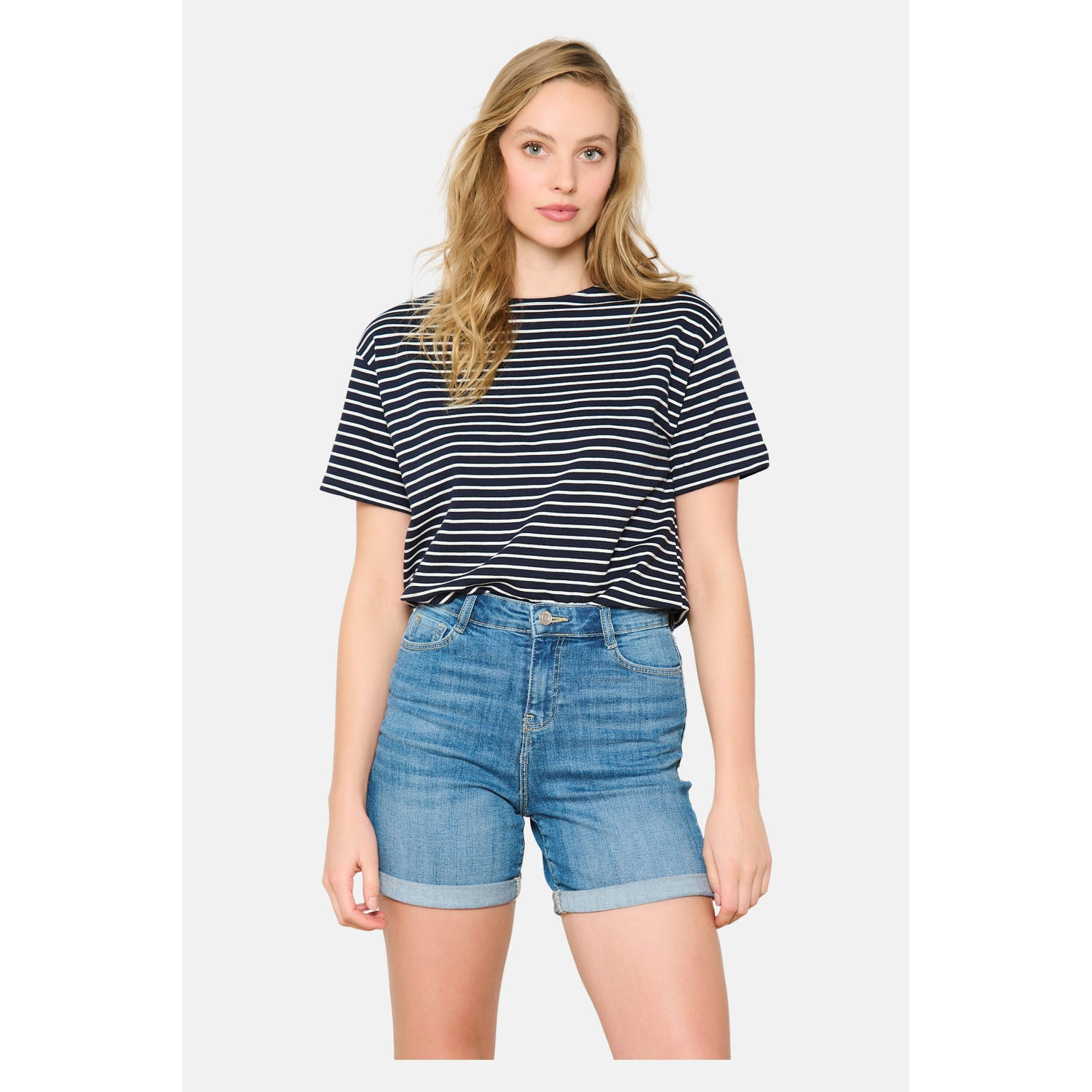 LOLALIZA straight regular waist denim short medium blue denim