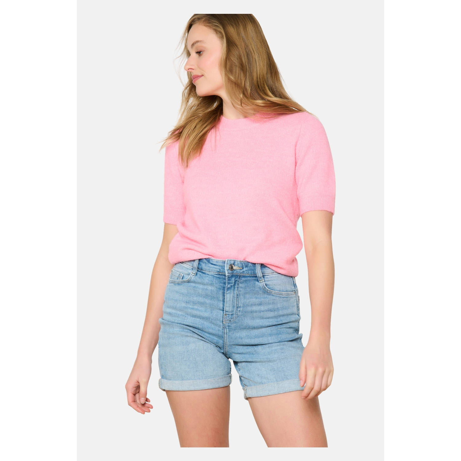 LOLALIZA straight regular waist denim short light blue denim