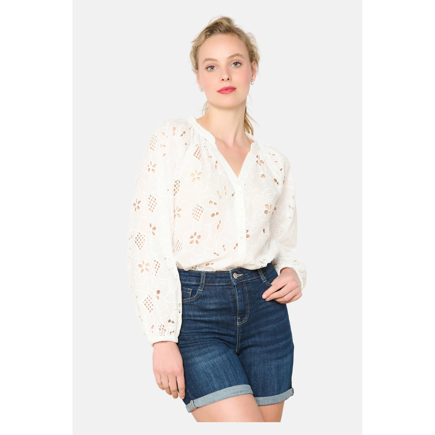 LOLALIZA straight regular waist denim short dark blue denim