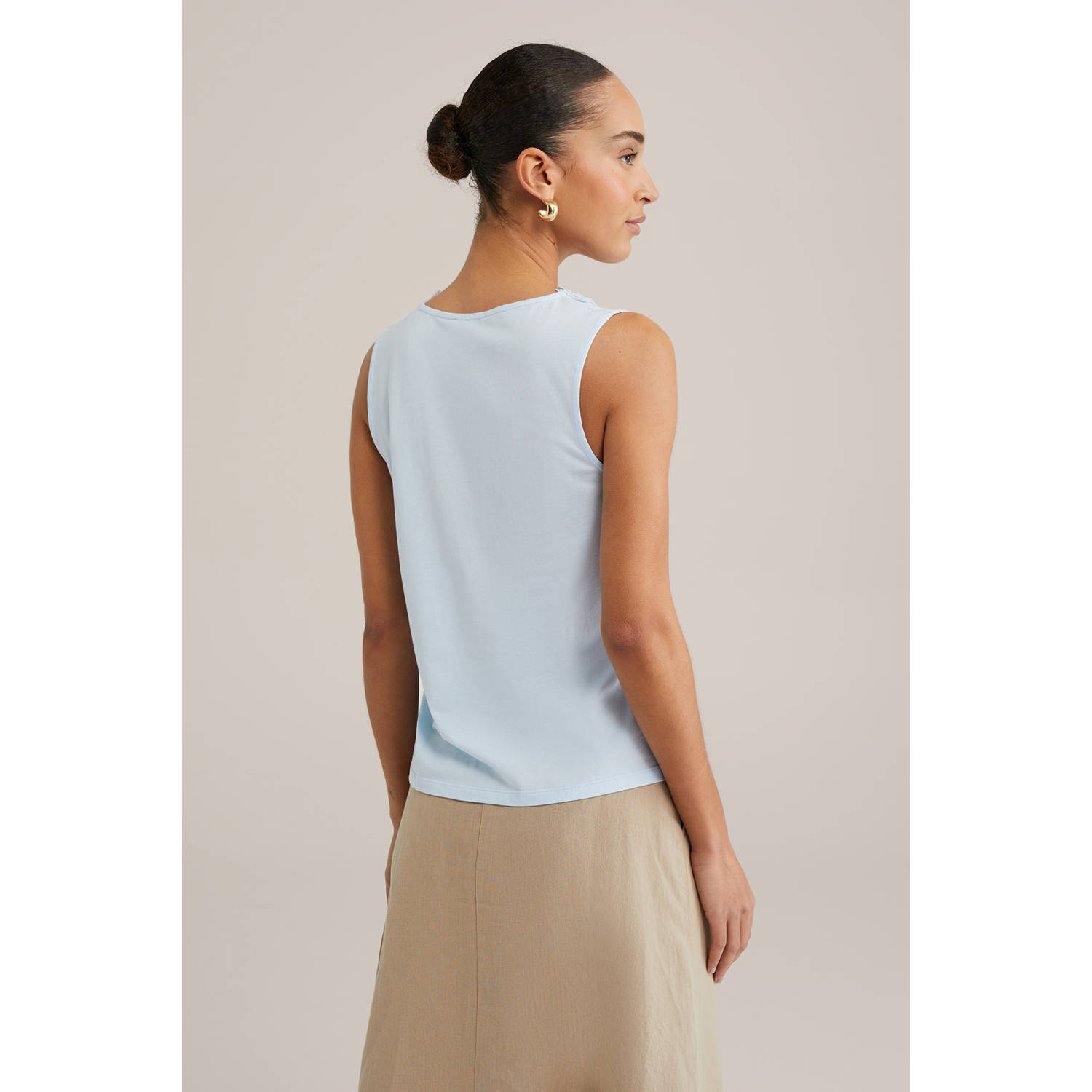 WE Fashion mouwloze top lichtblauw