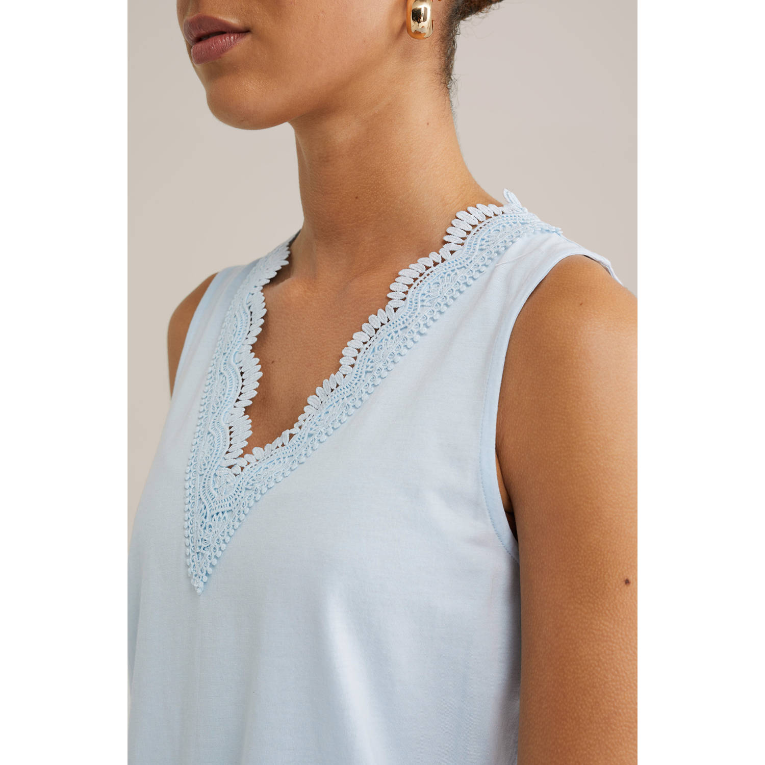 WE Fashion mouwloze top lichtblauw