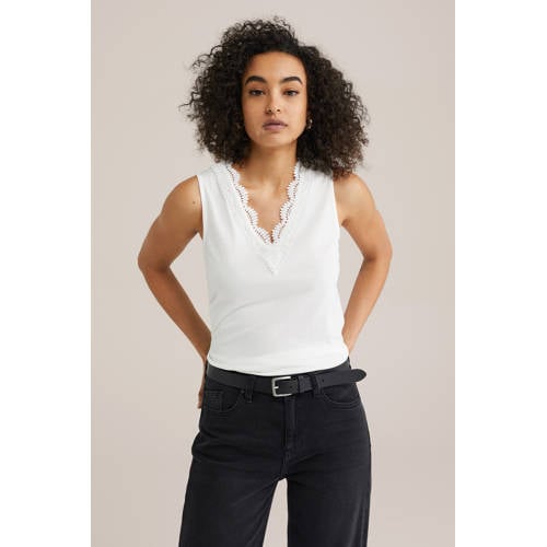 WE Fashion mouwloze top wit afbeelding