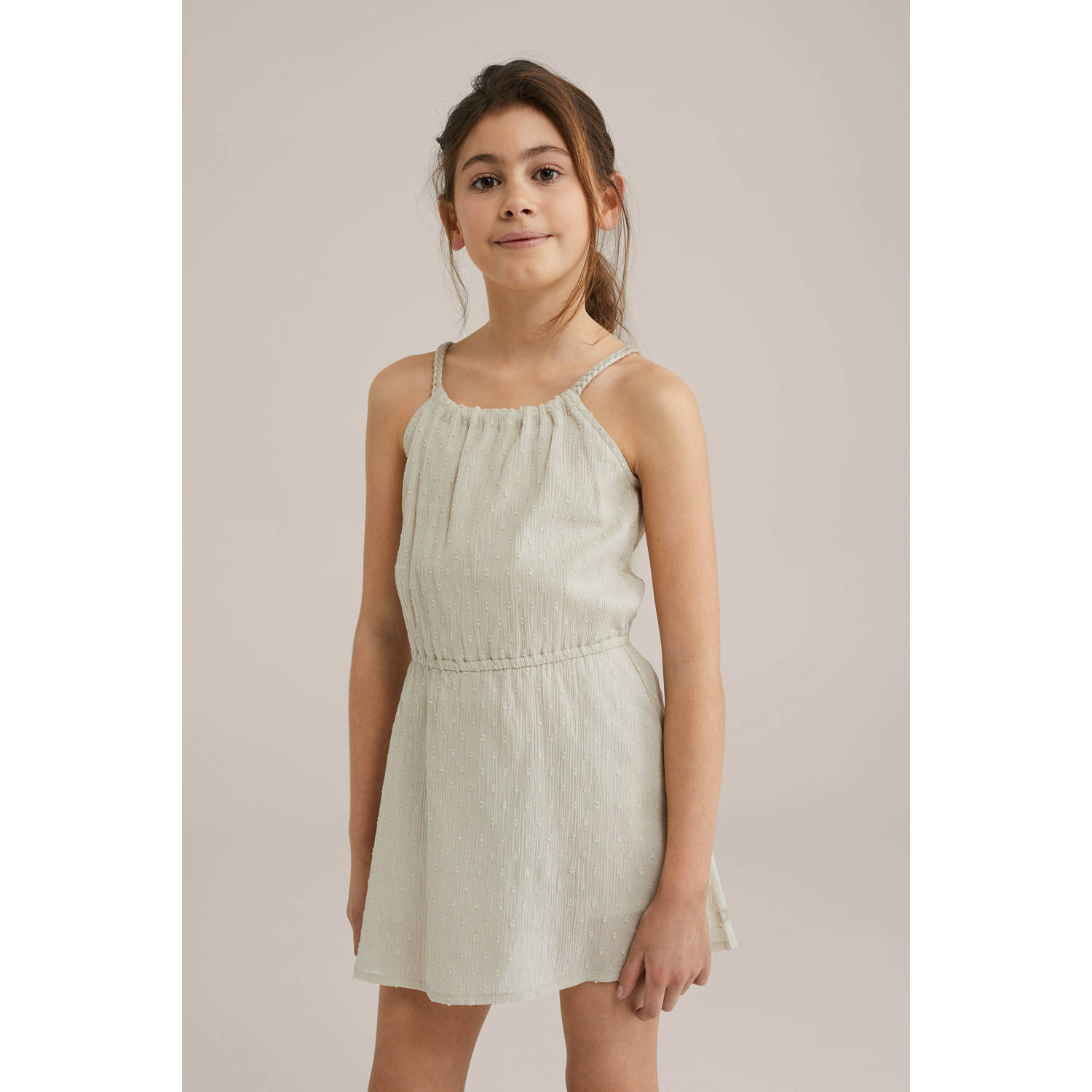 WE Fashion korte jurk beige