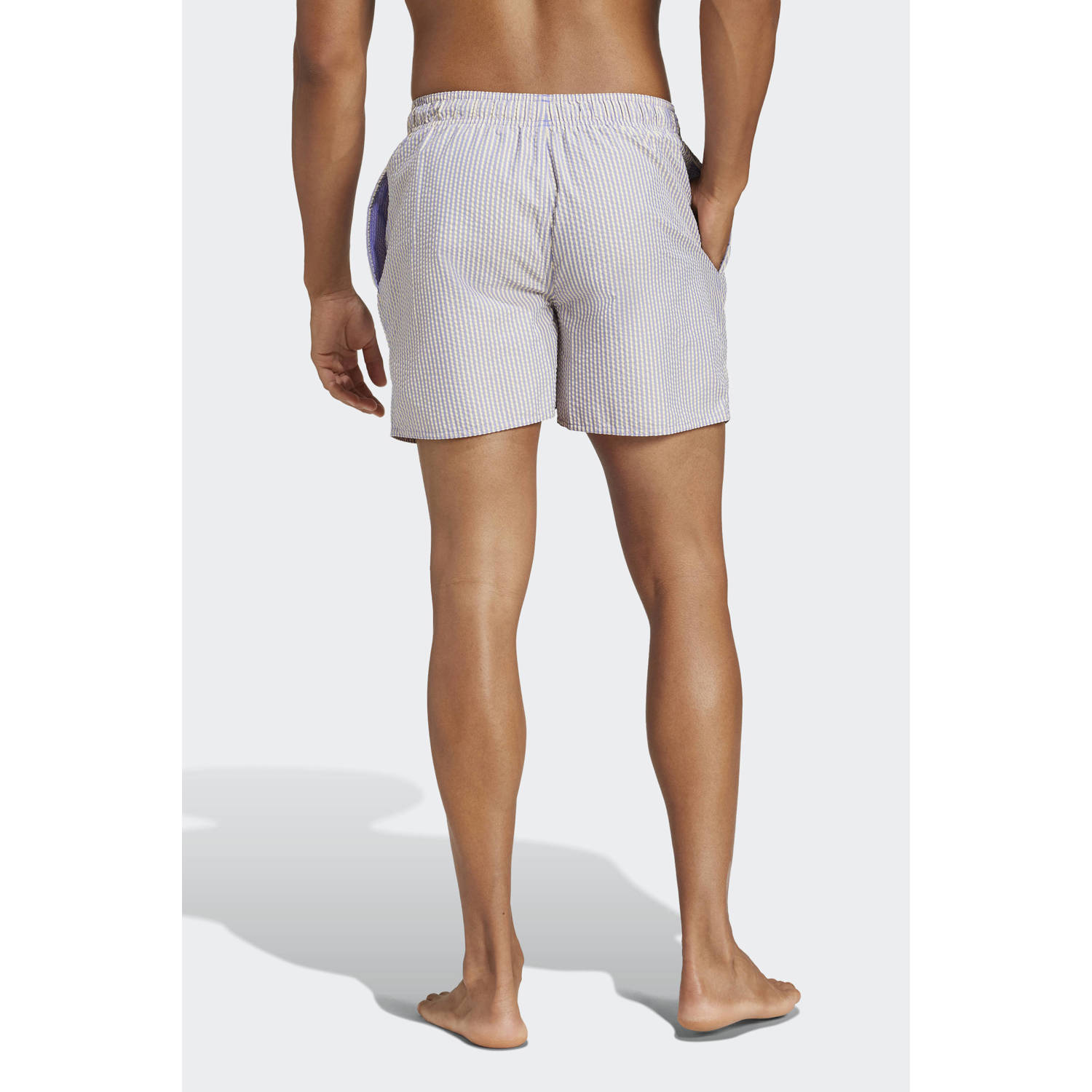 adidas Performance seersucker zwemshort blauw