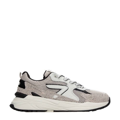 HUB Grid S48 suède sneakers ecru/zwart afbeelding