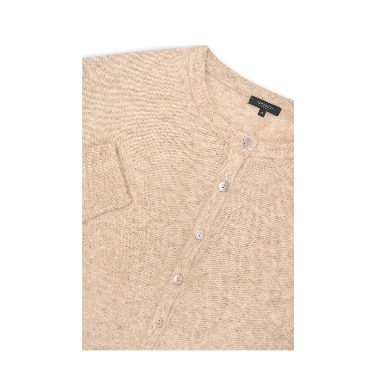 Claudia Sträter vest beige gebreid