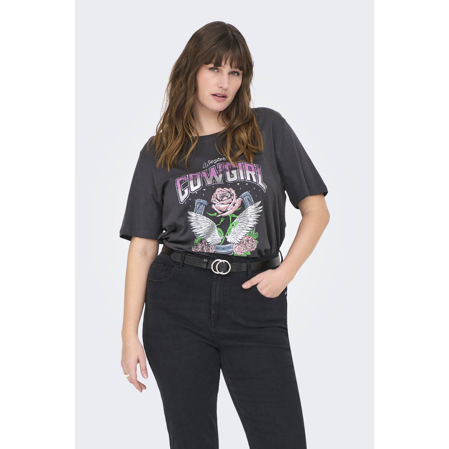 ONLY CARMAKOMA T-shirt antraciet