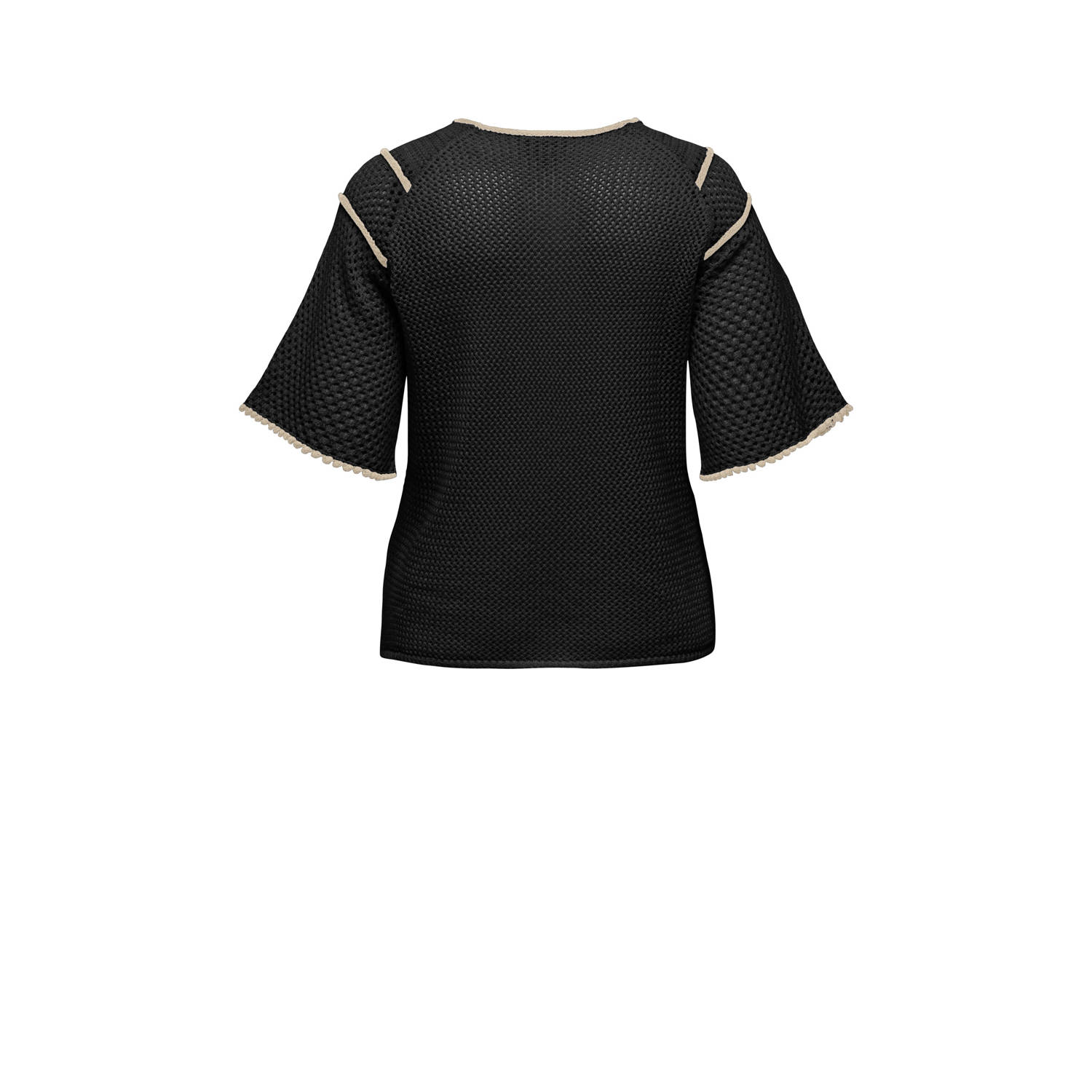 ONLY CARMAKOMA top zwart gehaakt
