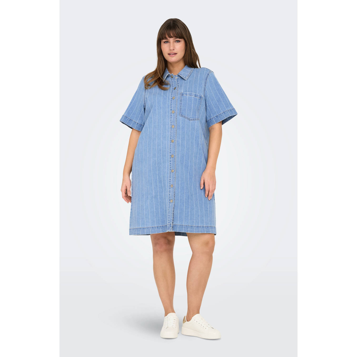 ONLY CARMAKOMA spijkerjurk light blue denim