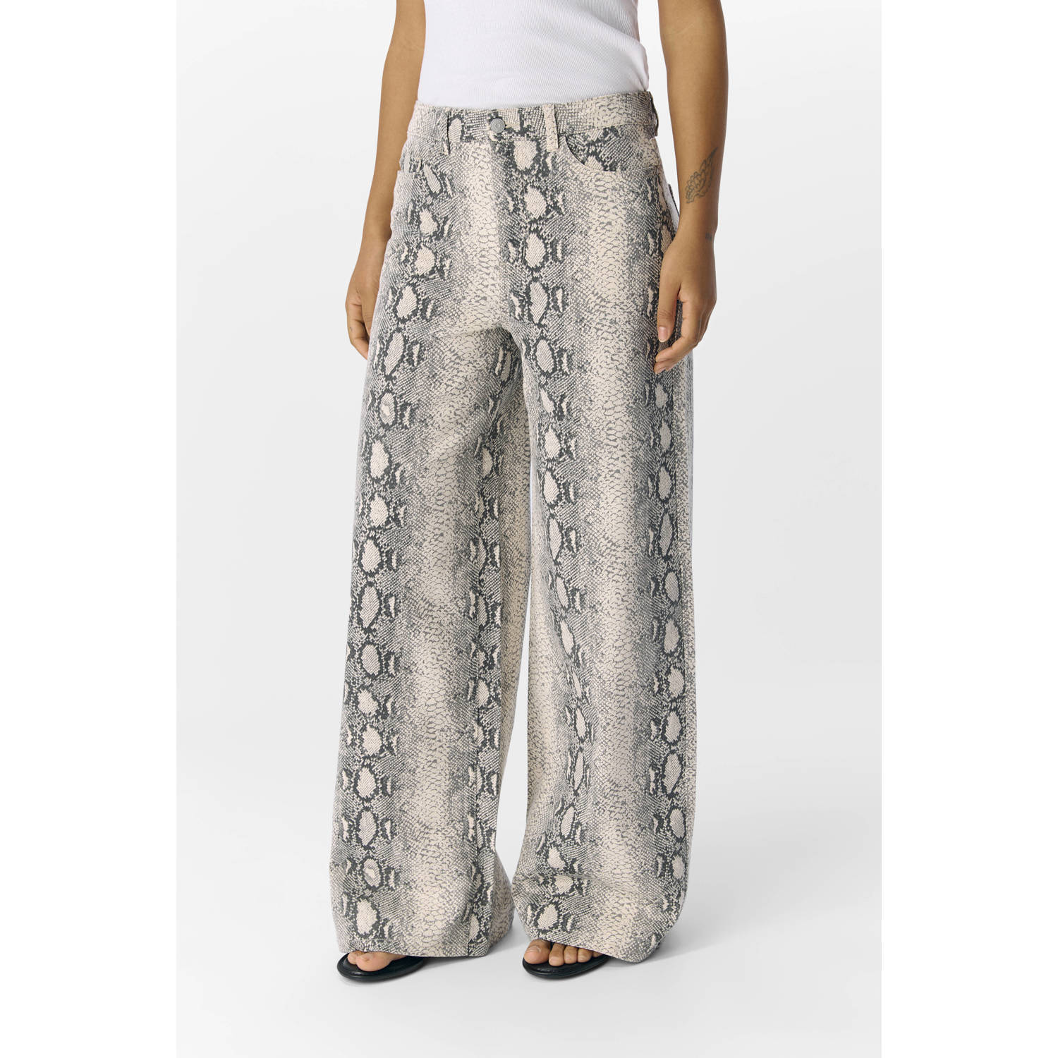 OBJECT wide leg jeans beige