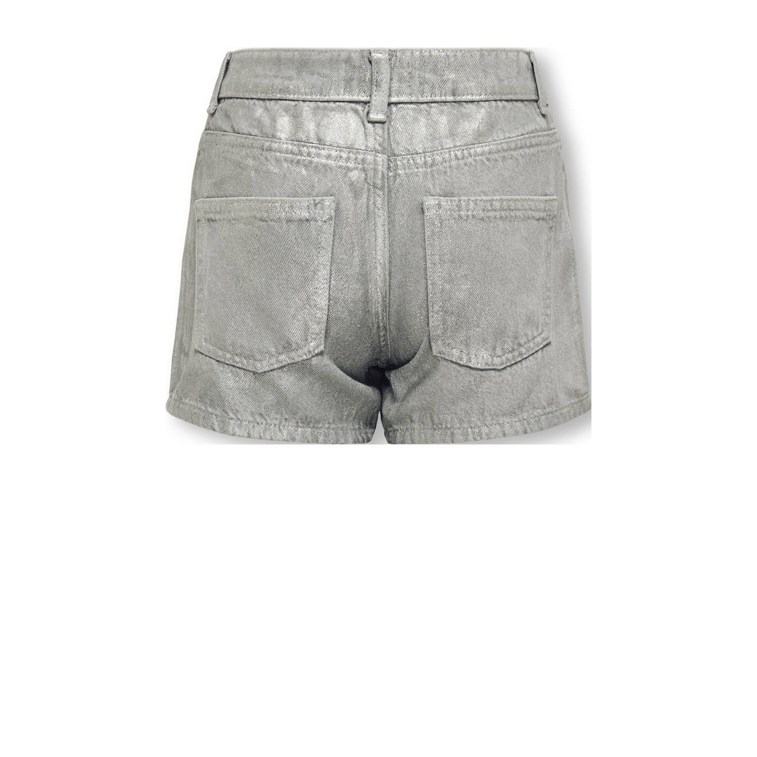 ONLY KIDS GIRL regular fit denim short met coating grey denim