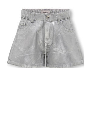 regular fit denim short met coating grey denim