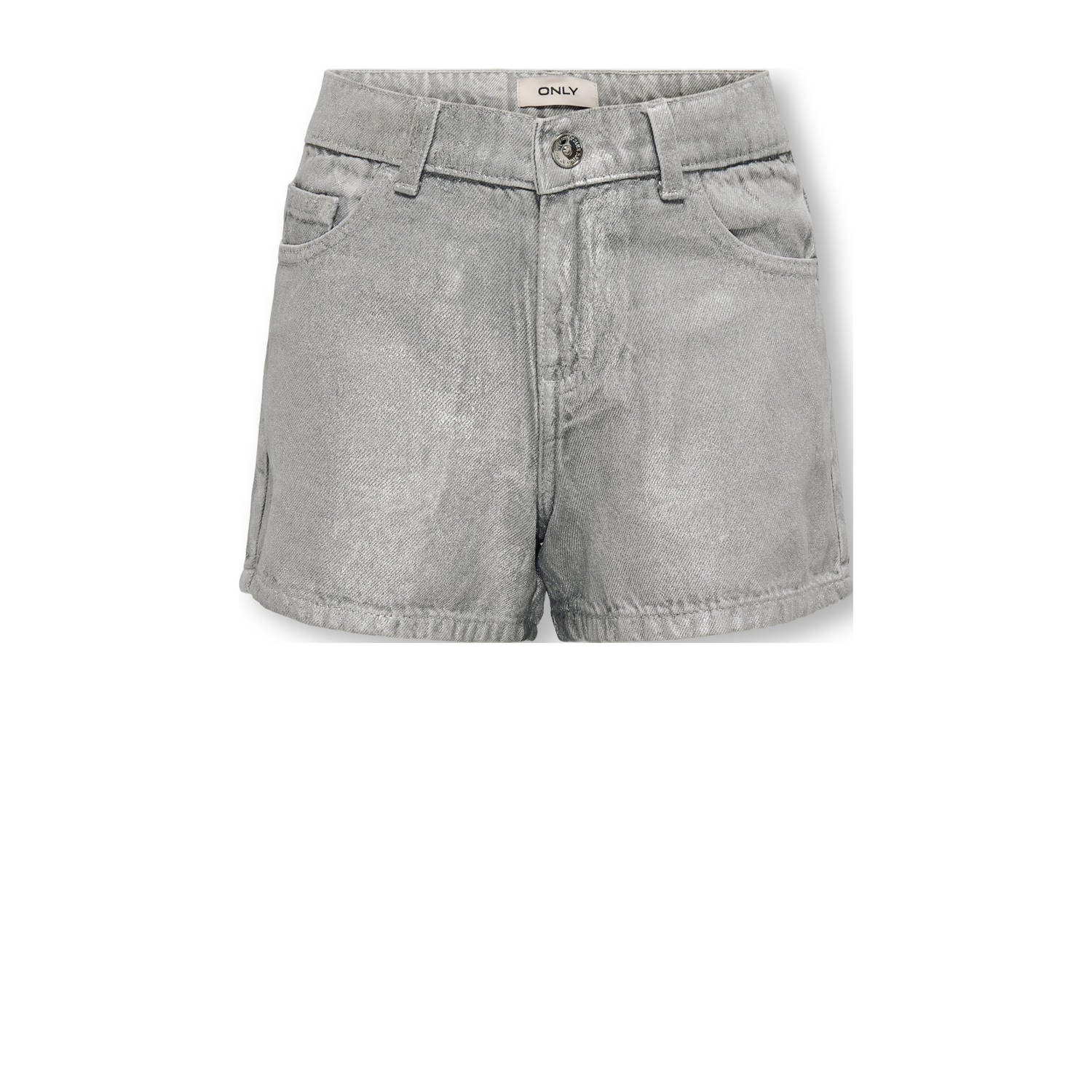 ONLY KIDS GIRL regular fit denim short met coating grey denim