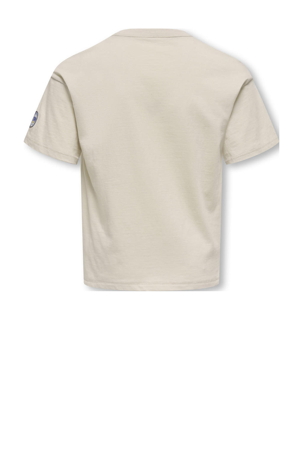 Beige meisjes KIDS ONLY GIRL T-shirt van katoen met printopdruk, korte mouwen en ronde hals