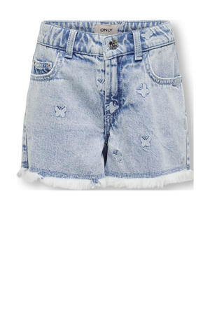 denim straight short light blue denim