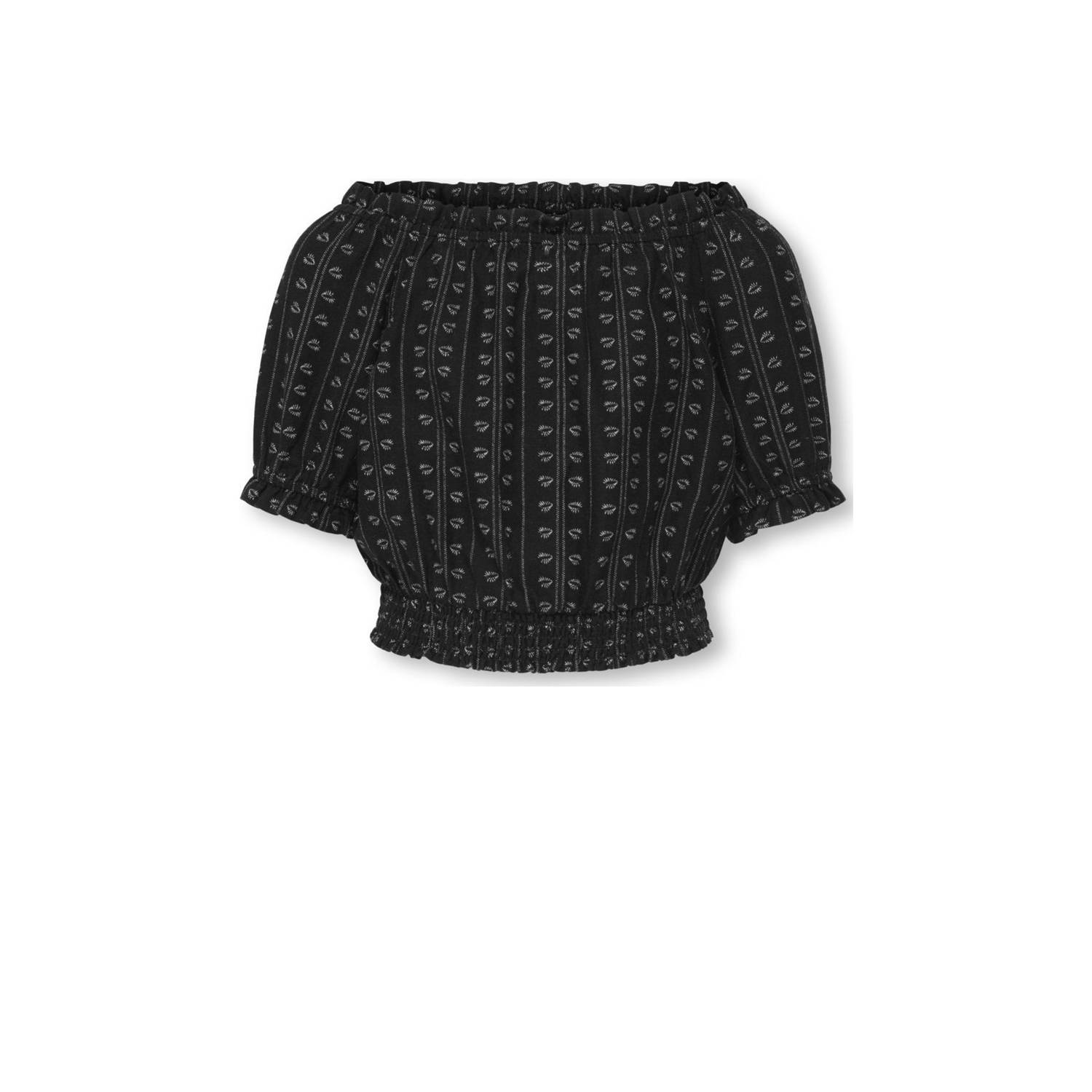 ONLY KIDS GIRL off shoulder top zwart