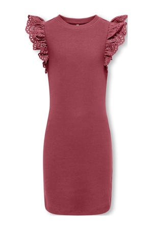 zomerjurk broderie donkerrood