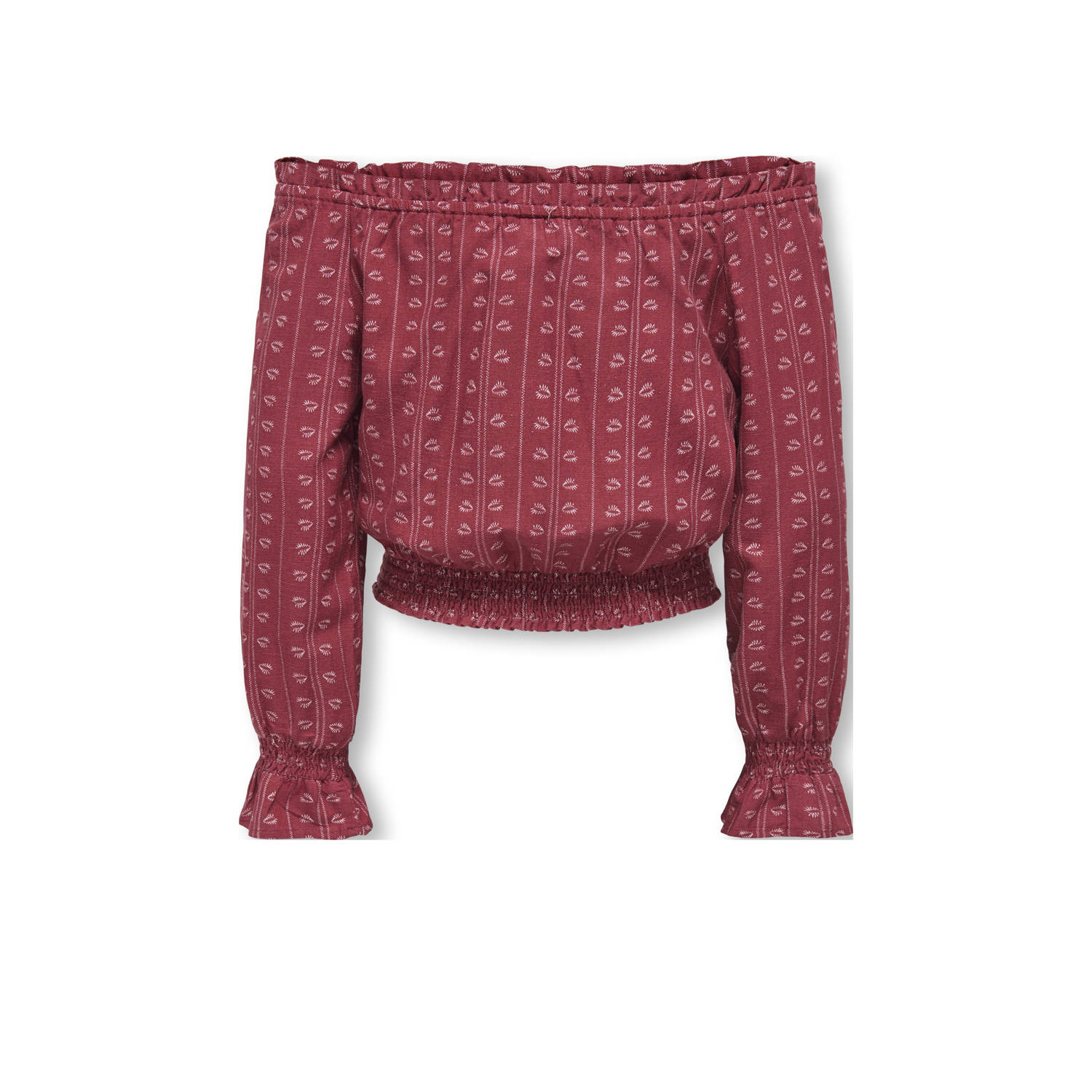 ONLY KIDS GIRL off shoulder top donkerrood