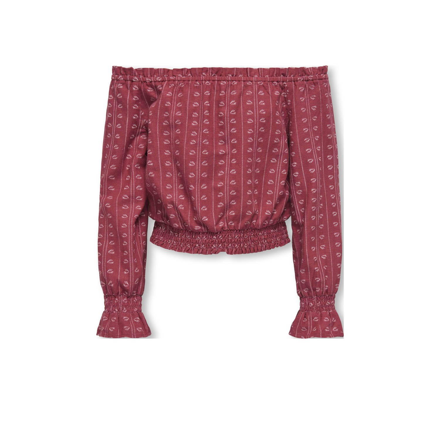 ONLY KIDS GIRL off shoulder top donkerrood