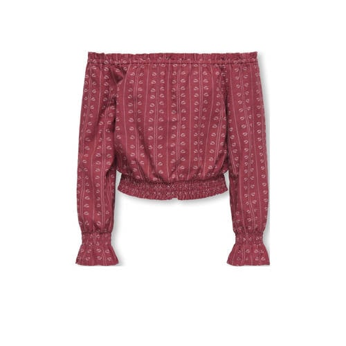 KIDS ONLY GIRL off shoulder top donkerrood afbeelding