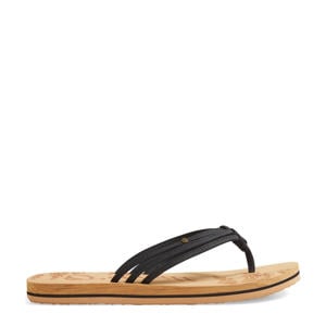 Ditsy teenslippers zwart