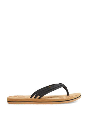 Ditsy teenslippers zwart