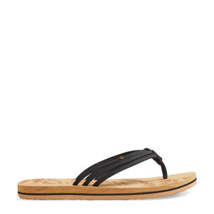 Ditsy teenslippers zwart