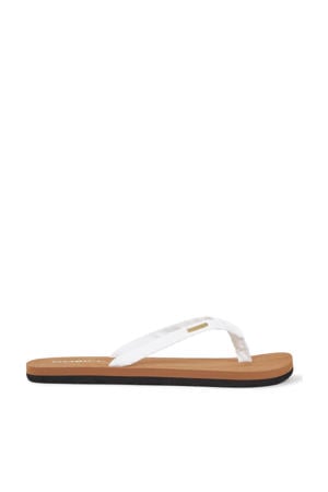 Ditsy jacquard teenslippers wit